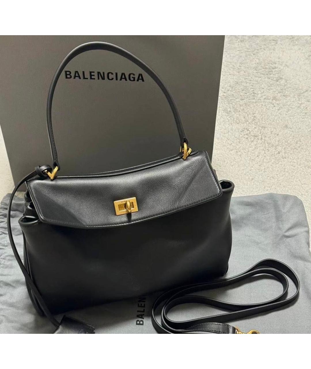 BALENCIAGA Черная кожаная сумка через плечо, фото 3