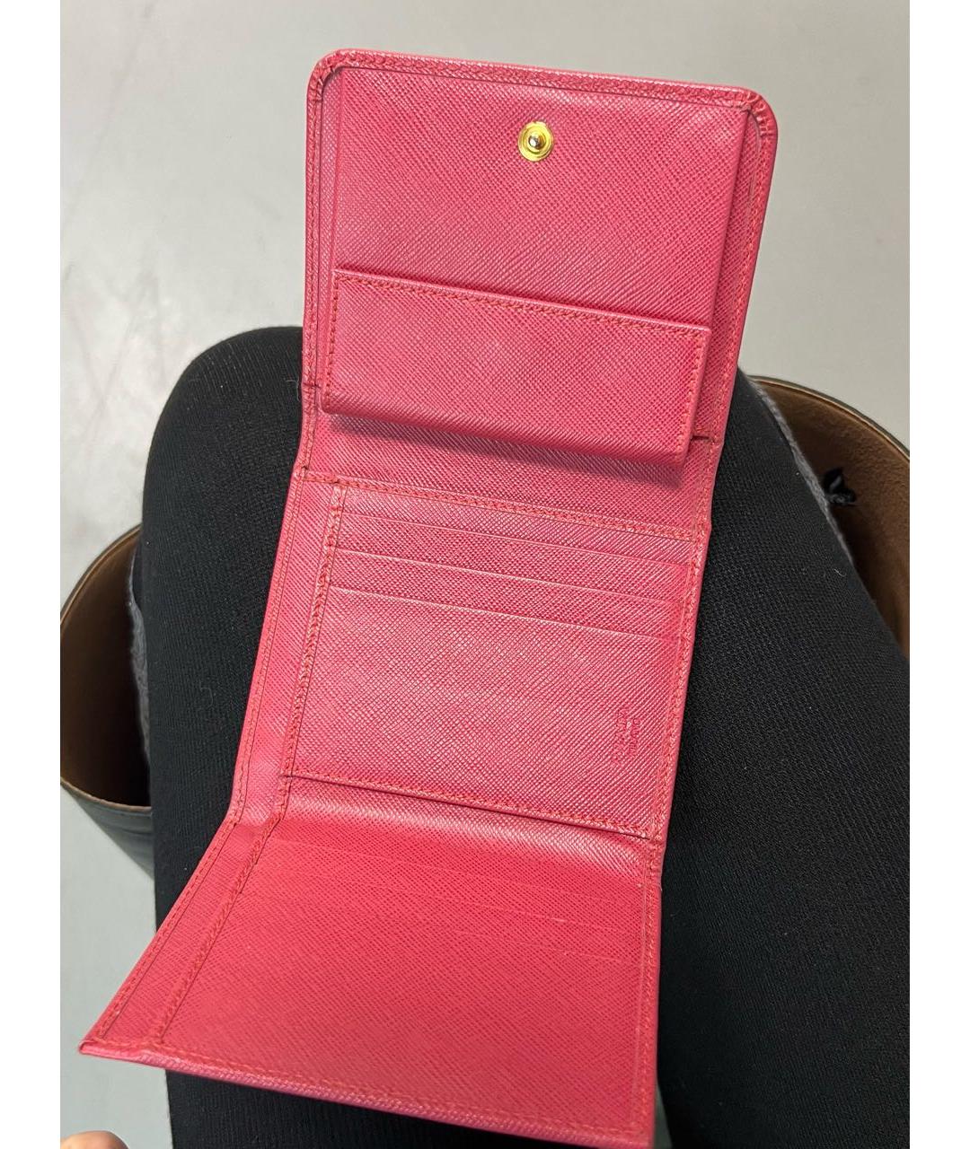 PRADA Коралловый кожаный кошелек, фото 4