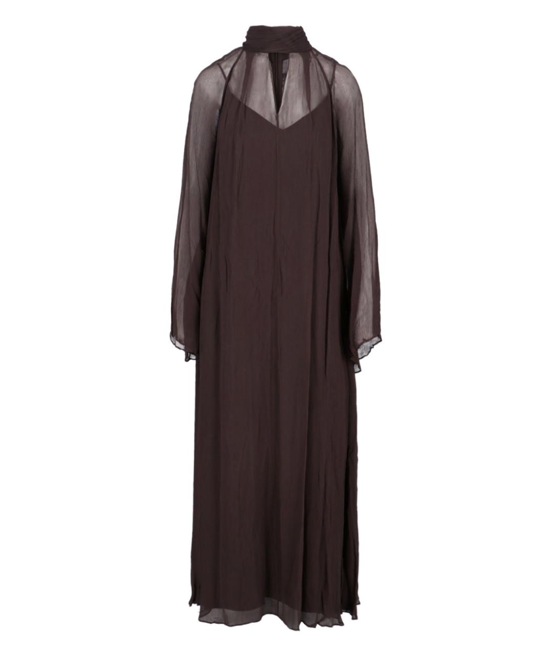 STAUD Коричневое полиэстеровое платье, фото 1