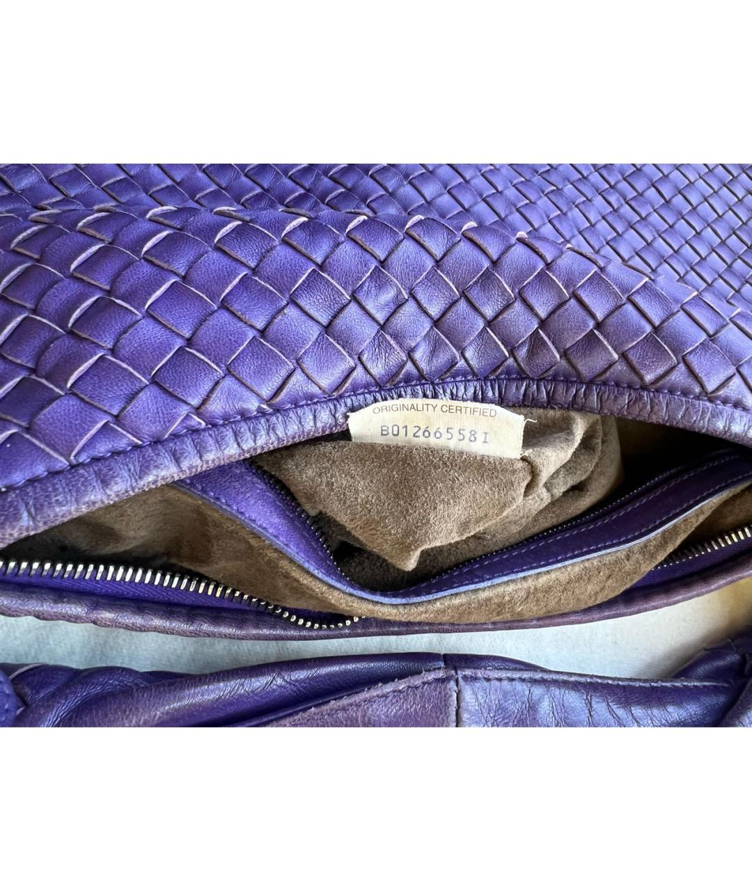 BOTTEGA VENETA Фиолетовая кожаная сумка с короткими ручками, фото 6