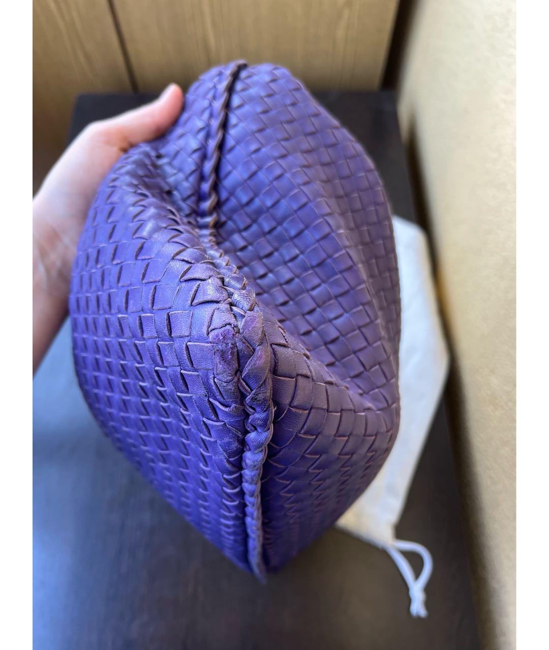 BOTTEGA VENETA Фиолетовая кожаная сумка с короткими ручками, фото 4