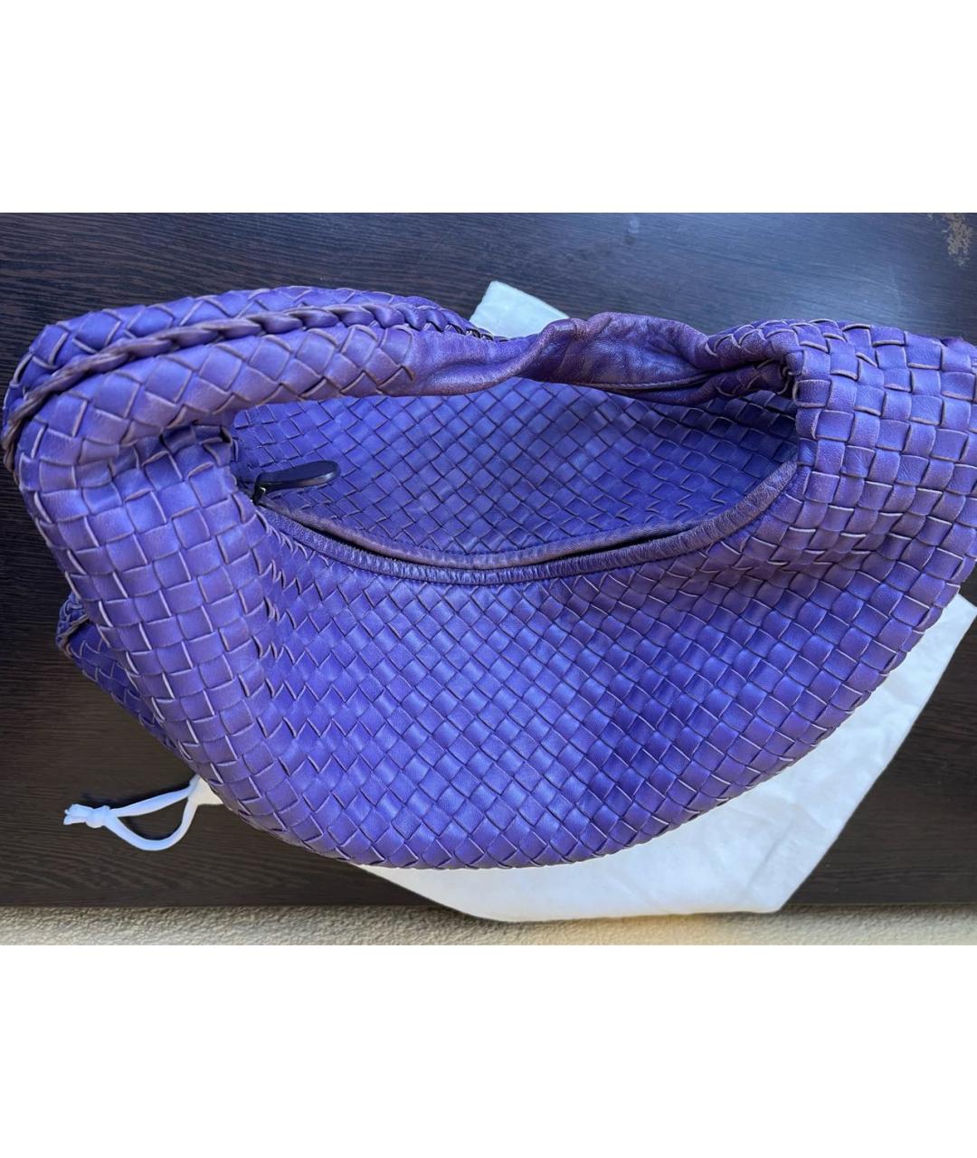 BOTTEGA VENETA Фиолетовая кожаная сумка с короткими ручками, фото 3