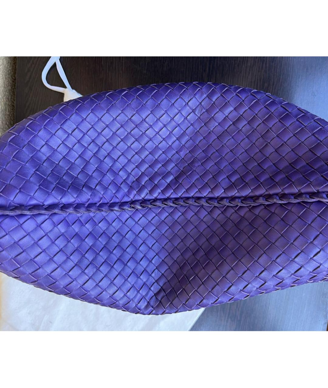 BOTTEGA VENETA Фиолетовая кожаная сумка с короткими ручками, фото 7