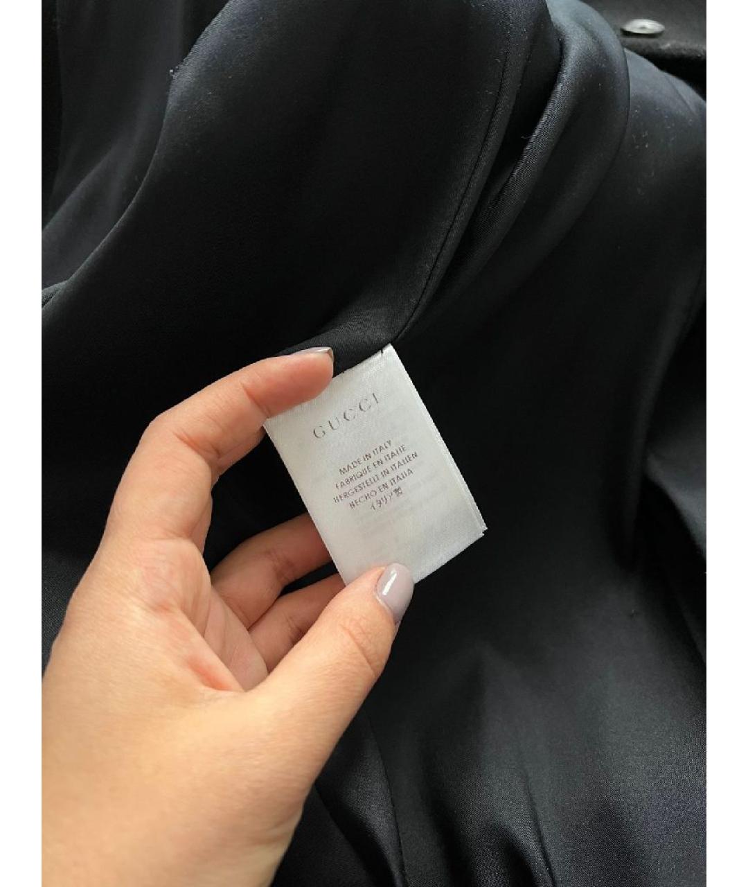 GUCCI Черное полиамидовое пальто, фото 7
