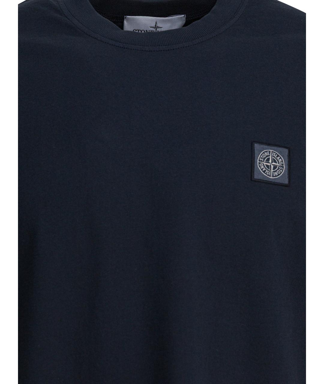 STONE ISLAND Синяя хлопковая футболка, фото 3