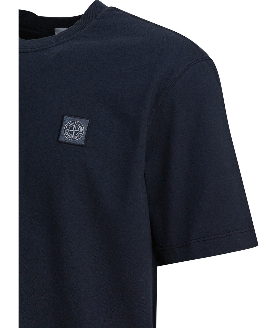STONE ISLAND Синяя хлопковая футболка, фото 4