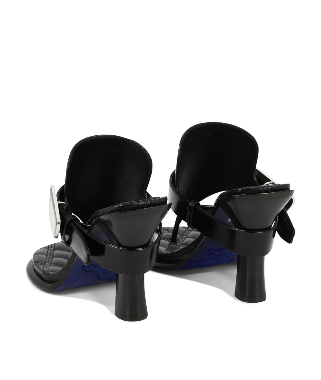 BURBERRY Черные кожаные мюли, фото 4