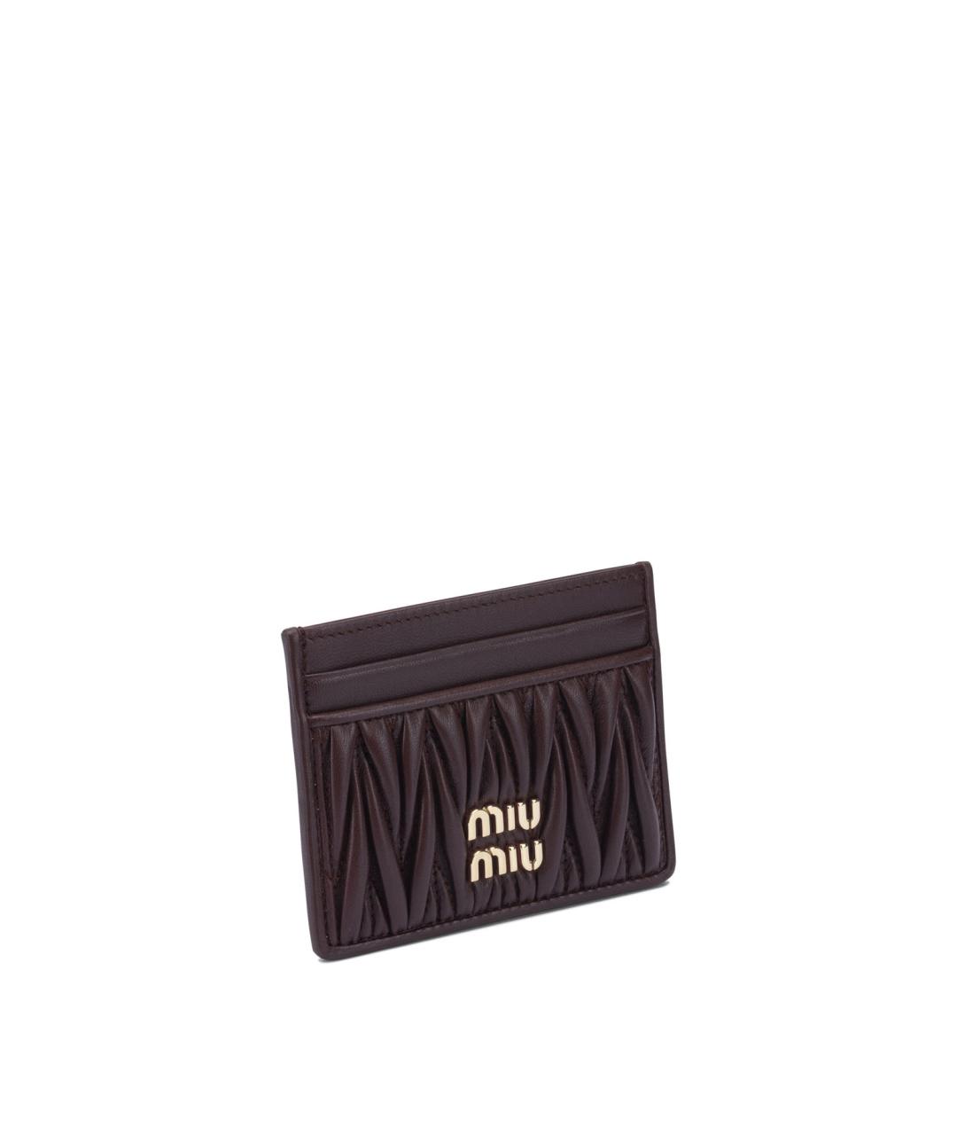MIU MIU Бордовый кожаный кошелек, фото 2