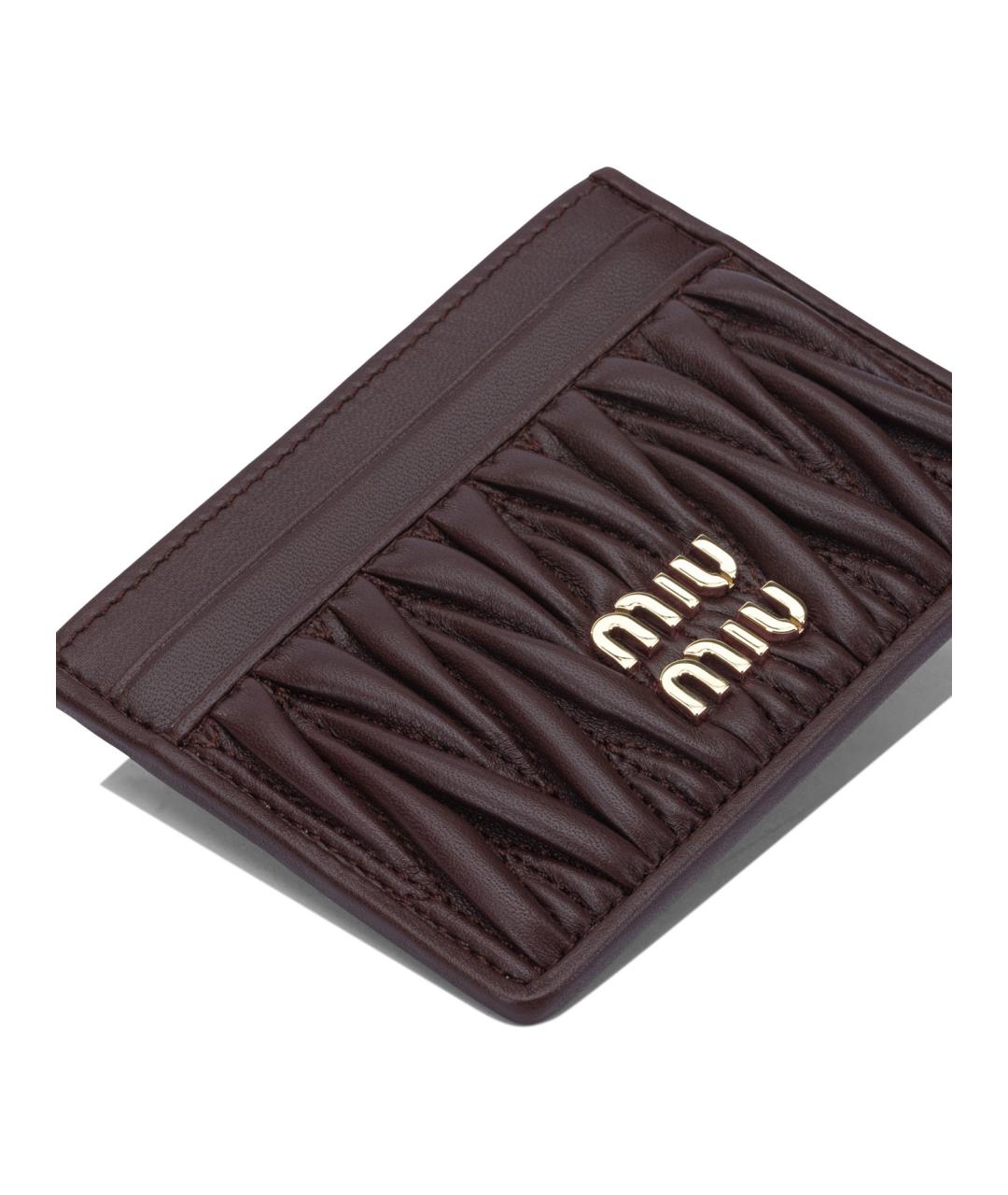 MIU MIU Бордовый кожаный кошелек, фото 4