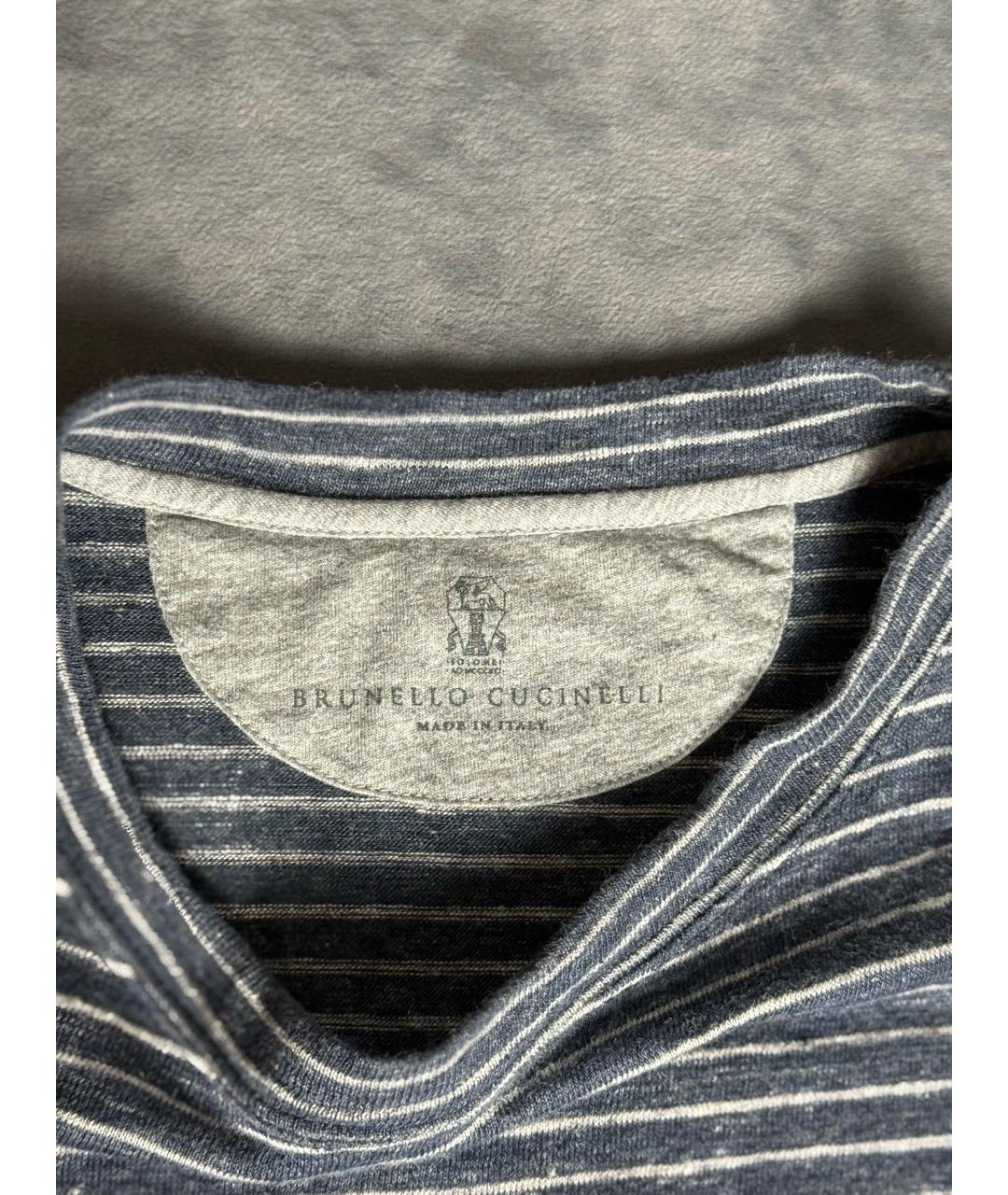 BRUNELLO CUCINELLI Темно-синяя футболка, фото 3
