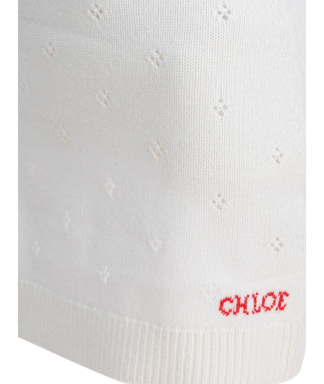 CHLOE Белая шерстяная юбка мини, фото 3