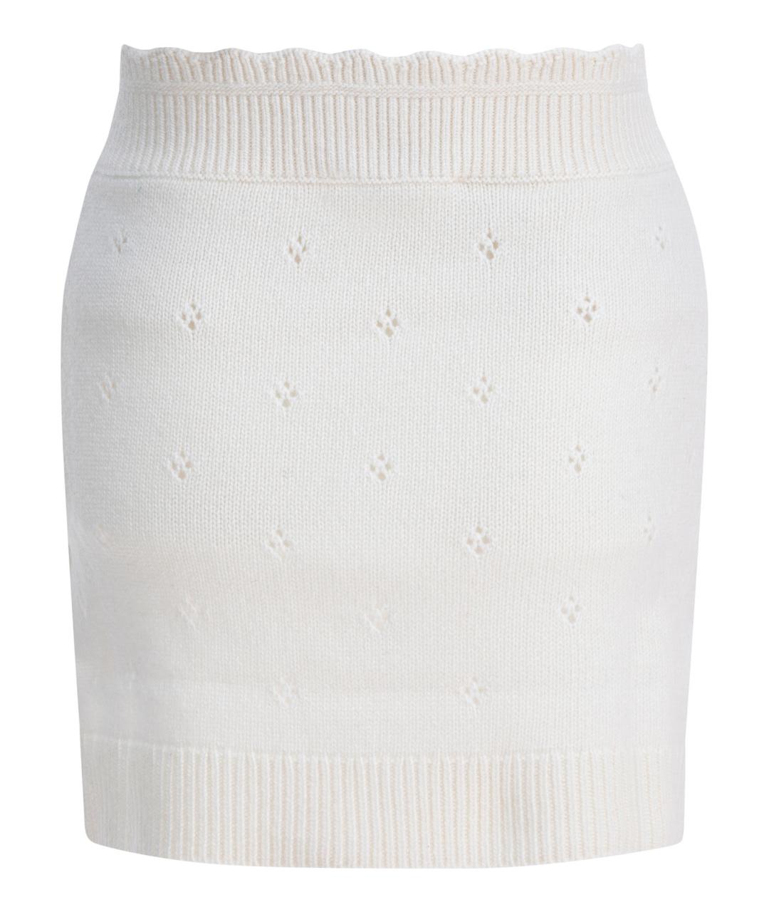 CHLOE Белая шерстяная юбка мини, фото 2