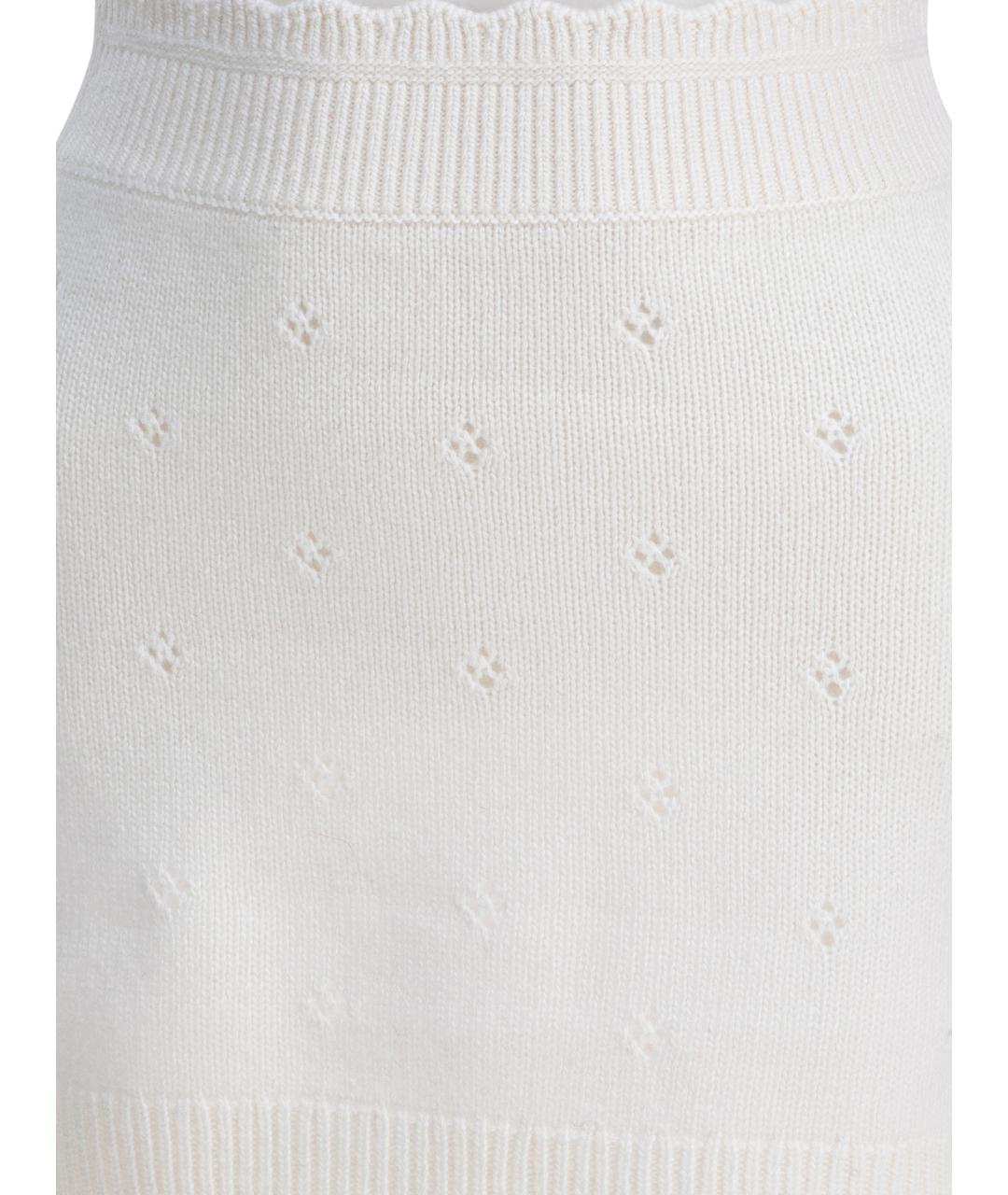 CHLOE Белая шерстяная юбка мини, фото 4