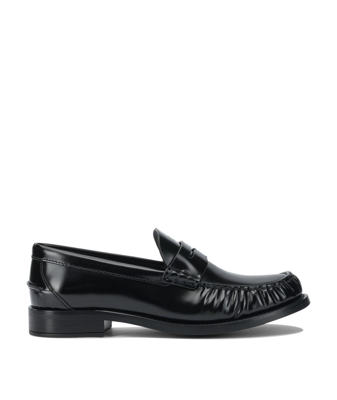 PRADA Черные кожаные лоферы, фото 1