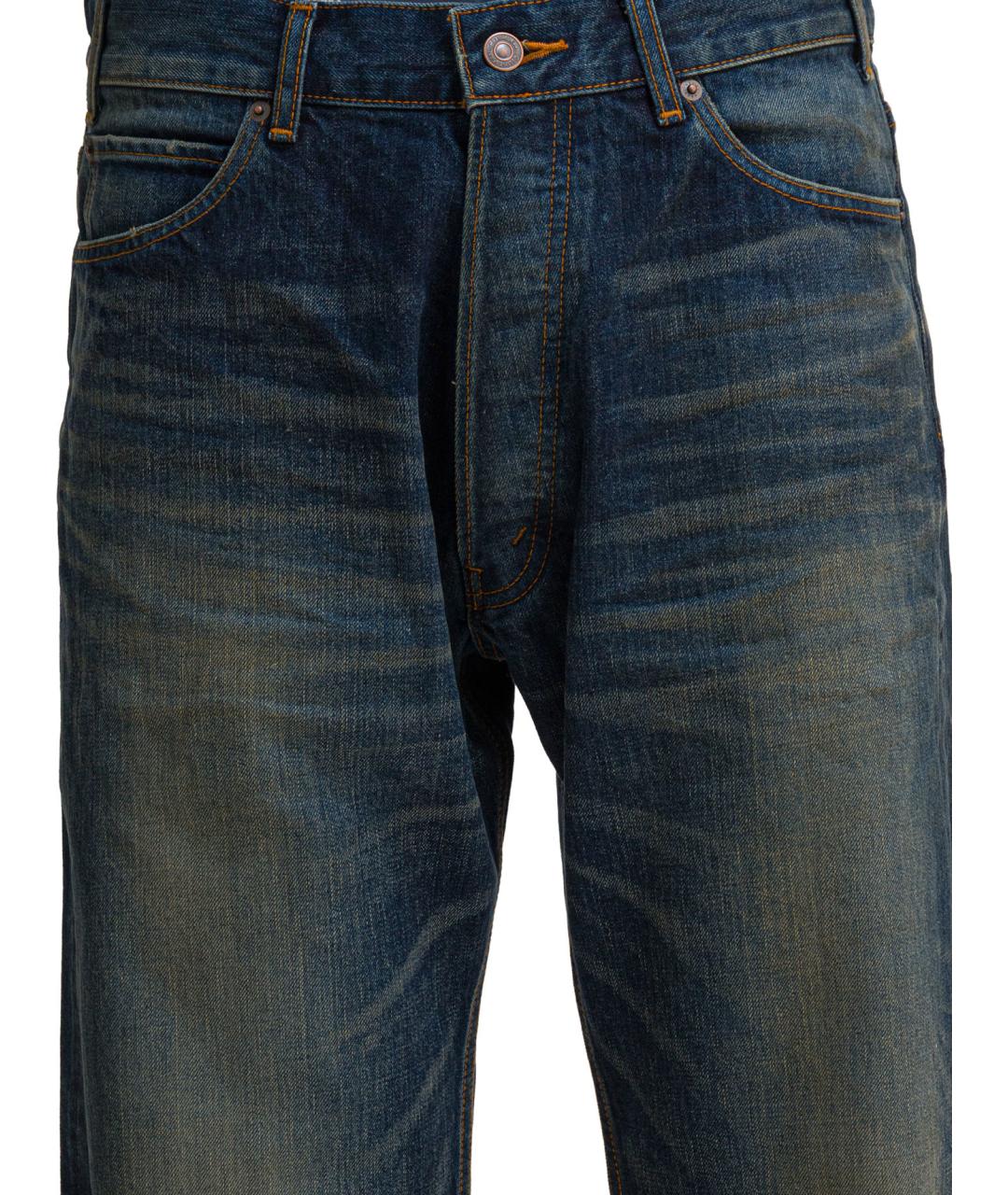 CELINE Синие хлопковые прямые джинсы, фото 3