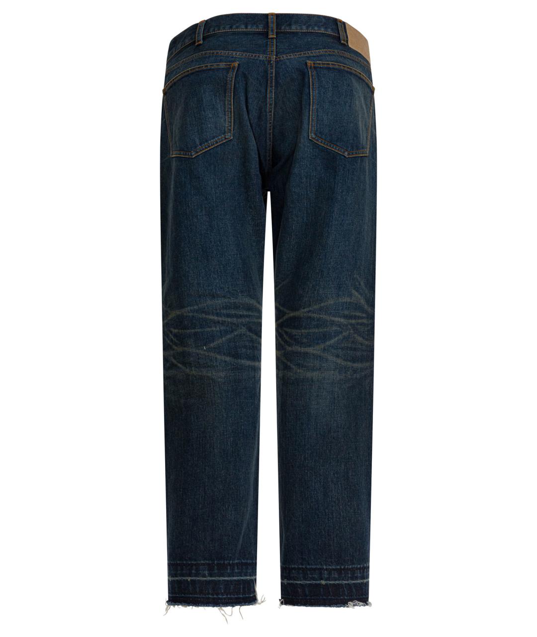 CELINE Синие хлопковые прямые джинсы, фото 2