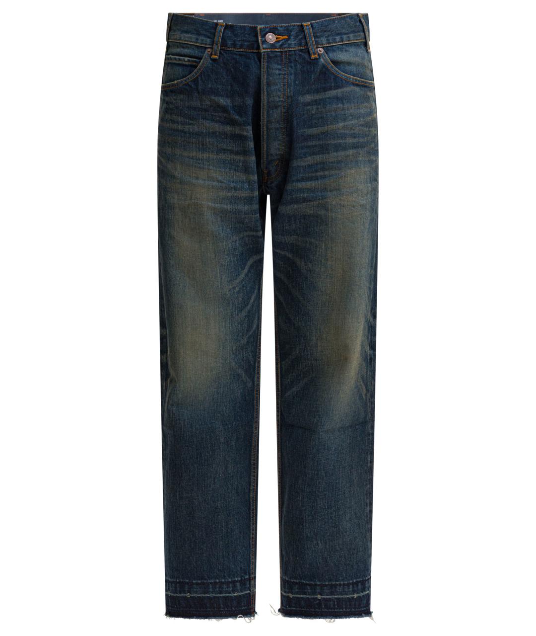 CELINE Синие хлопковые прямые джинсы, фото 1