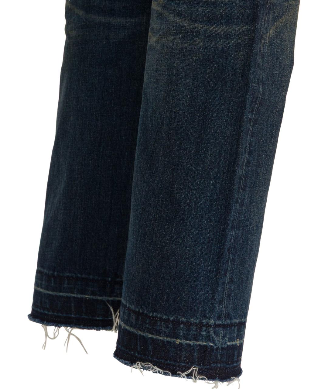 CELINE Синие хлопковые прямые джинсы, фото 4