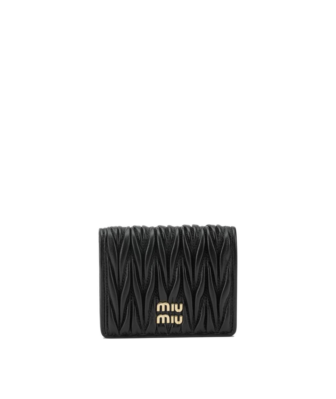 MIU MIU Черный кожаный кошелек, фото 1