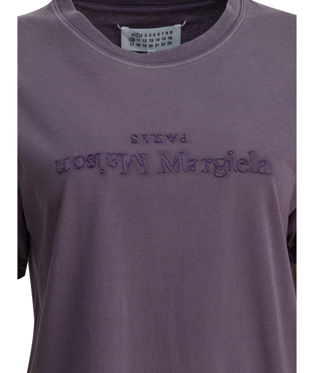 MAISON MARGIELA Фиолетовая хлопковая футболка, фото 3