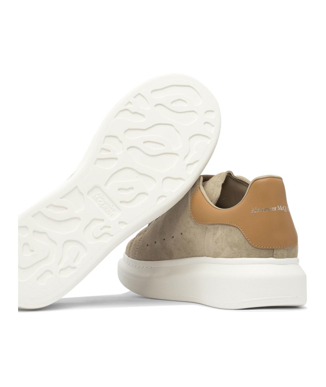 ALEXANDER MCQUEEN Бежевые замшевые низкие кроссовки / кеды, фото 5