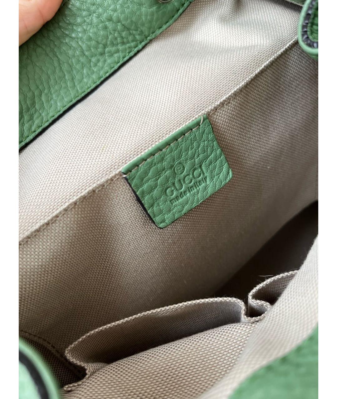 GUCCI Зеленый кожаный рюкзак, фото 4