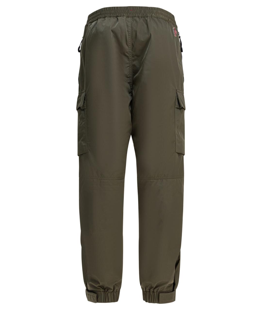 MONCLER GRENOBLE Зеленые полиэстеровые повседневные брюки, фото 2