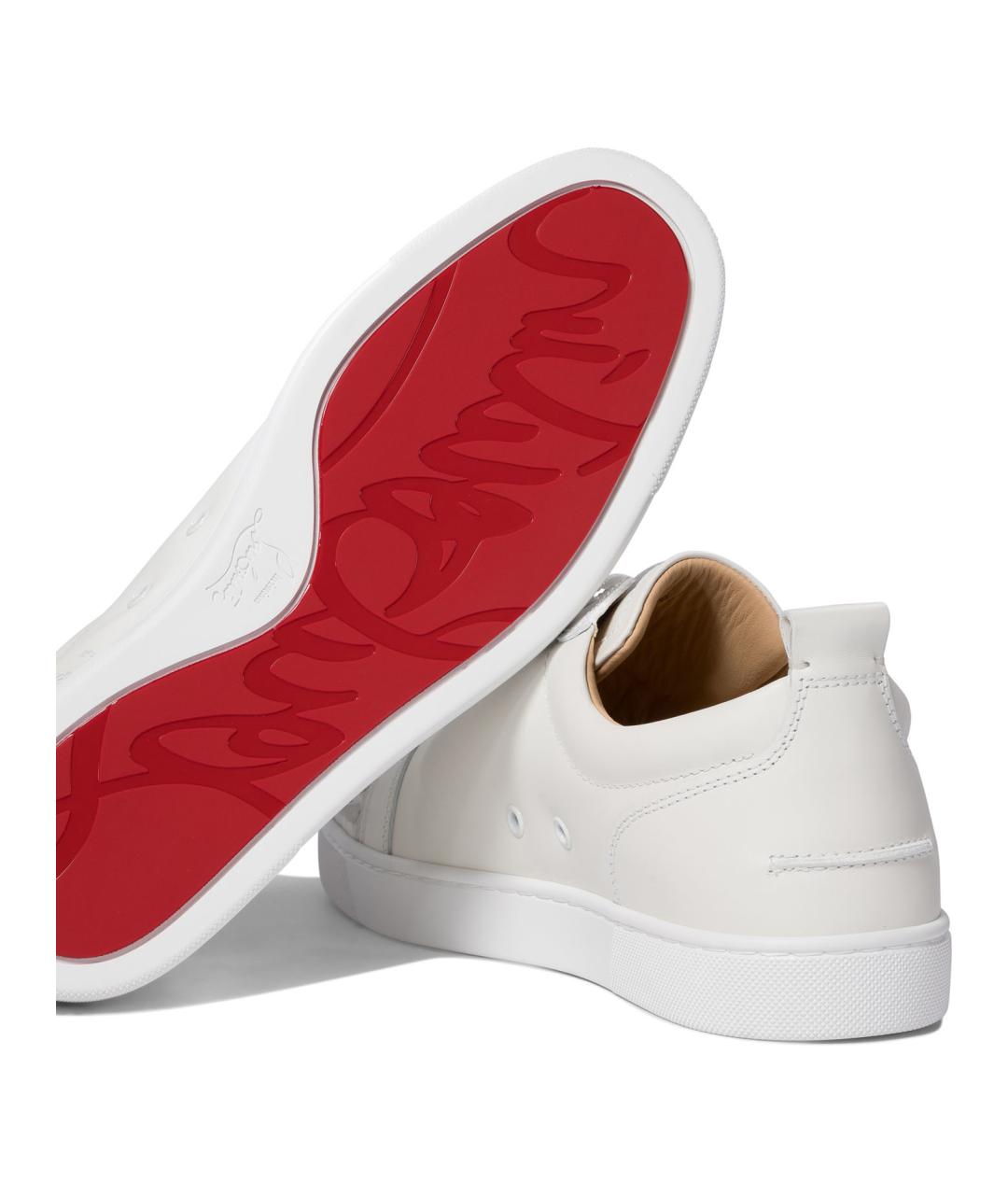 CHRISTIAN LOUBOUTIN Белые кожаные низкие кроссовки / кеды, фото 5