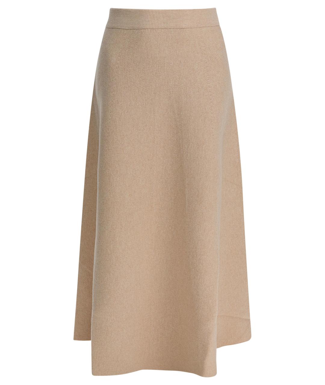 MAX MARA Бежевая шерстяная юбка миди, фото 1