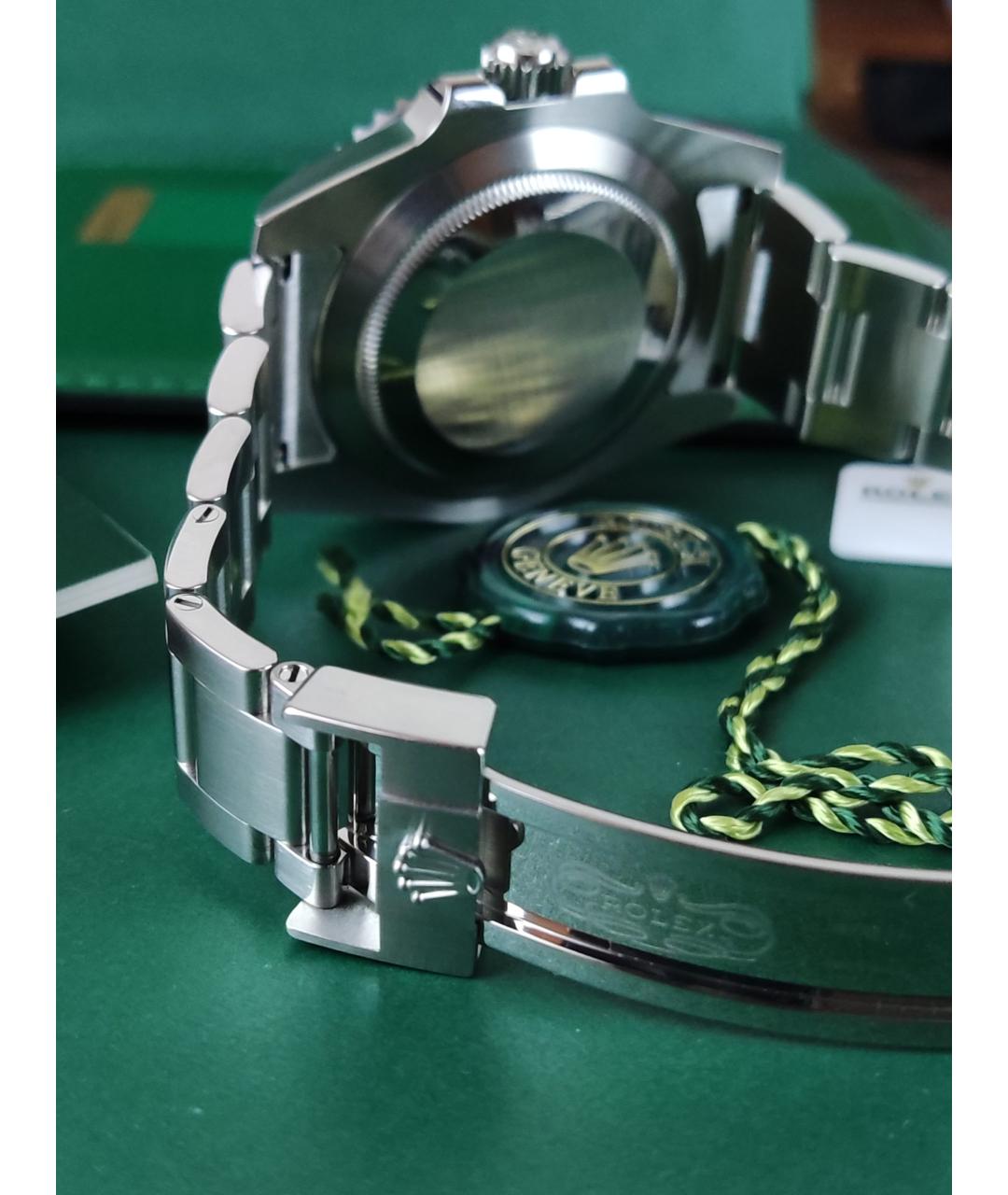 ROLEX Черные металлические часы, фото 4