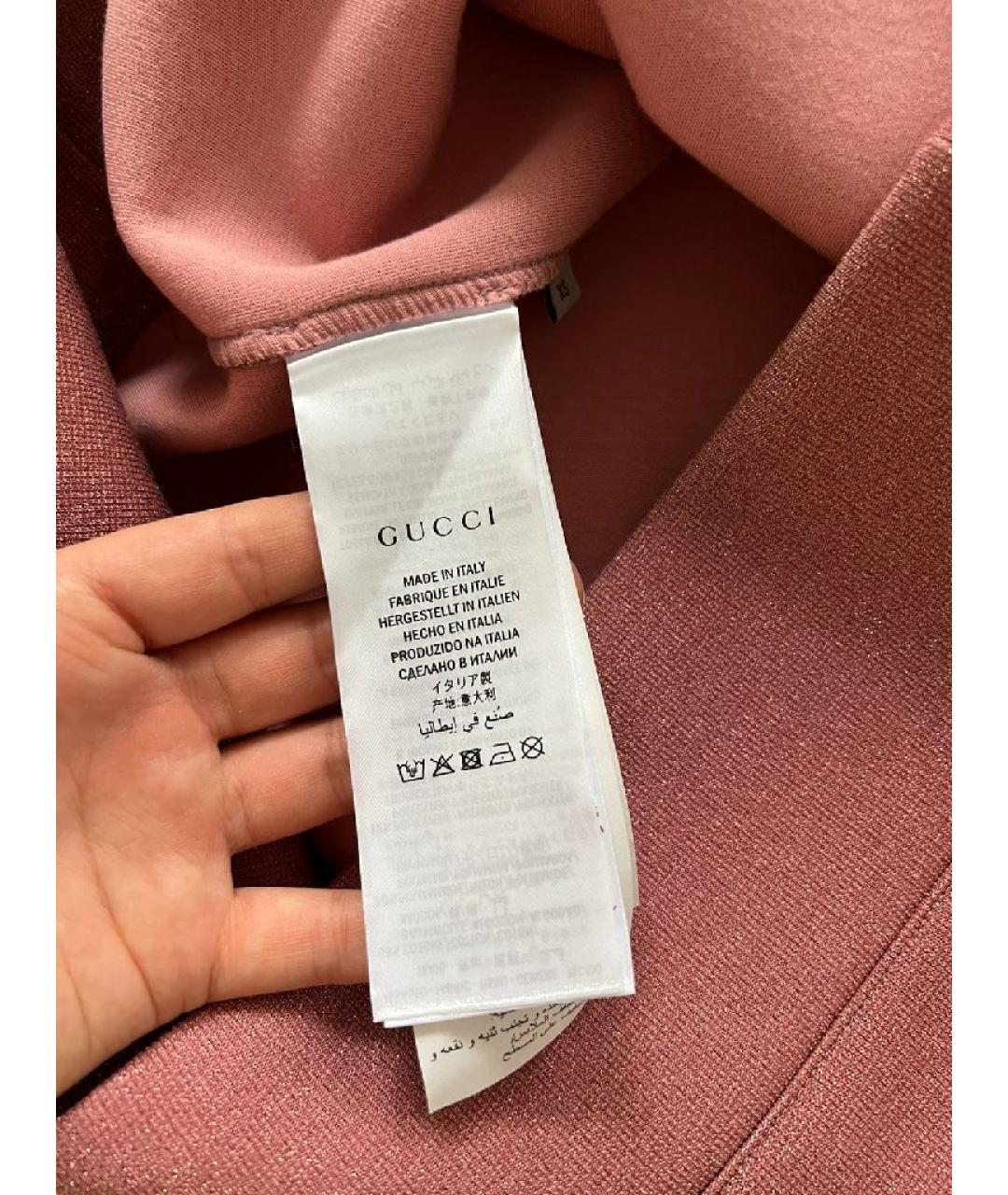 GUCCI Розовый полиэстеровый джемпер / свитер, фото 4