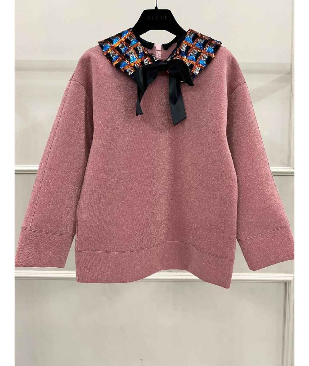 GUCCI Розовый полиэстеровый джемпер / свитер, фото 9