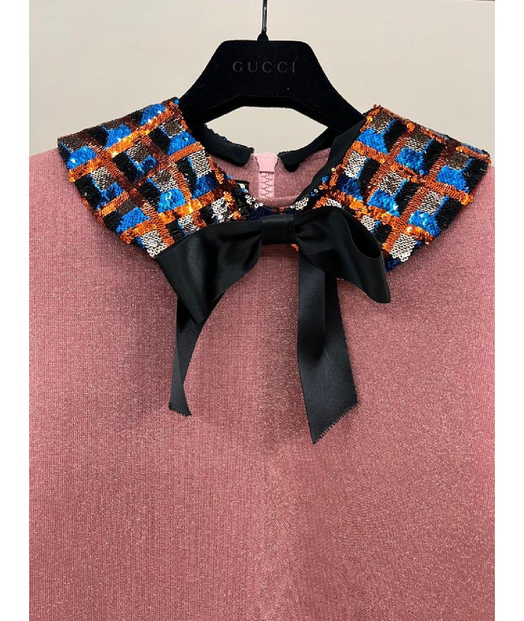 GUCCI Розовый полиэстеровый джемпер / свитер, фото 3