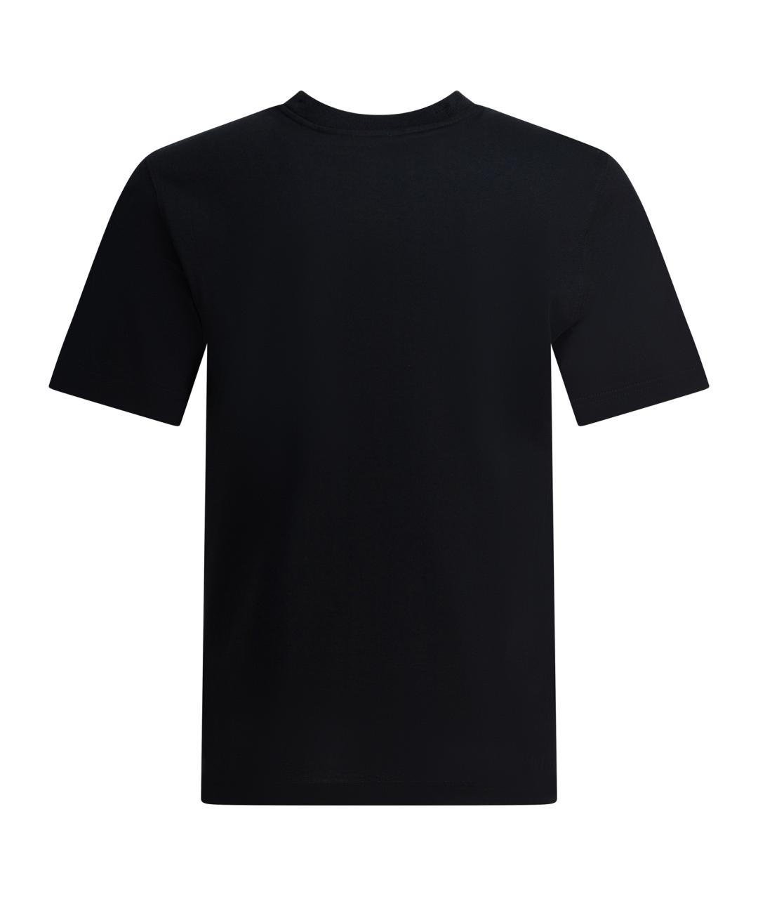 BURBERRY Черная хлопковая футболка, фото 2