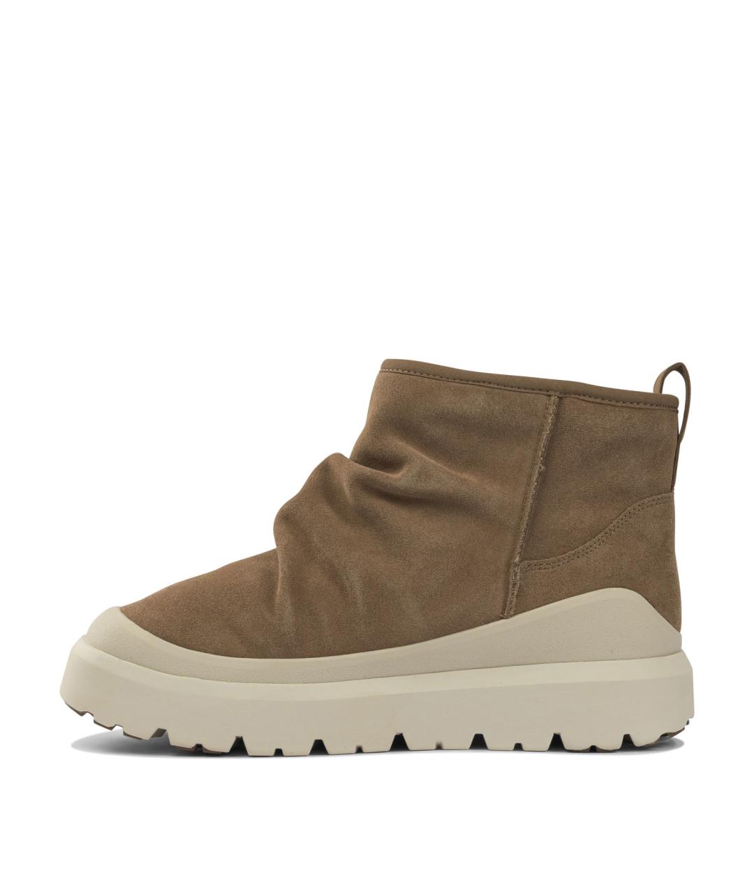 UGG AUSTRALIA Коричневые кожаные низкие ботинки, фото 3