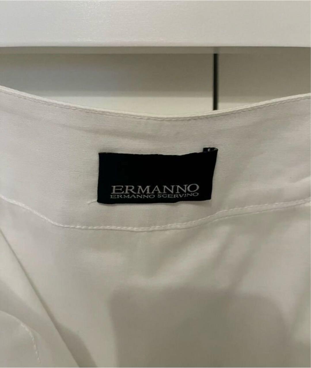 ERMANNO SCERVINO Белая хлопковая юбка мини, фото 3
