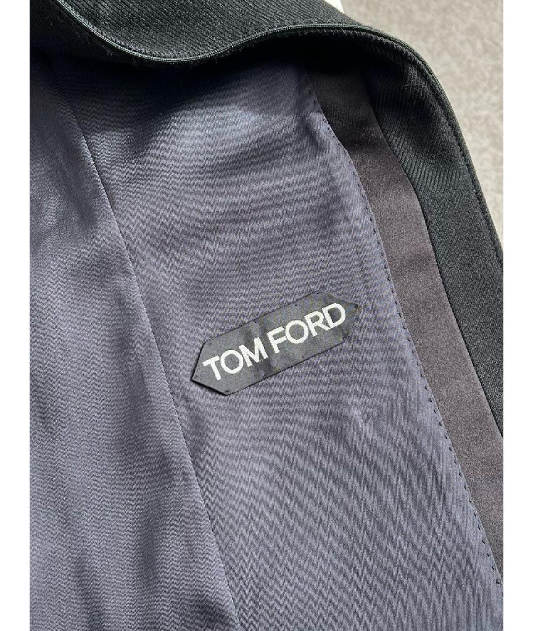 TOM FORD Черное полиэстеровое пальто, фото 4