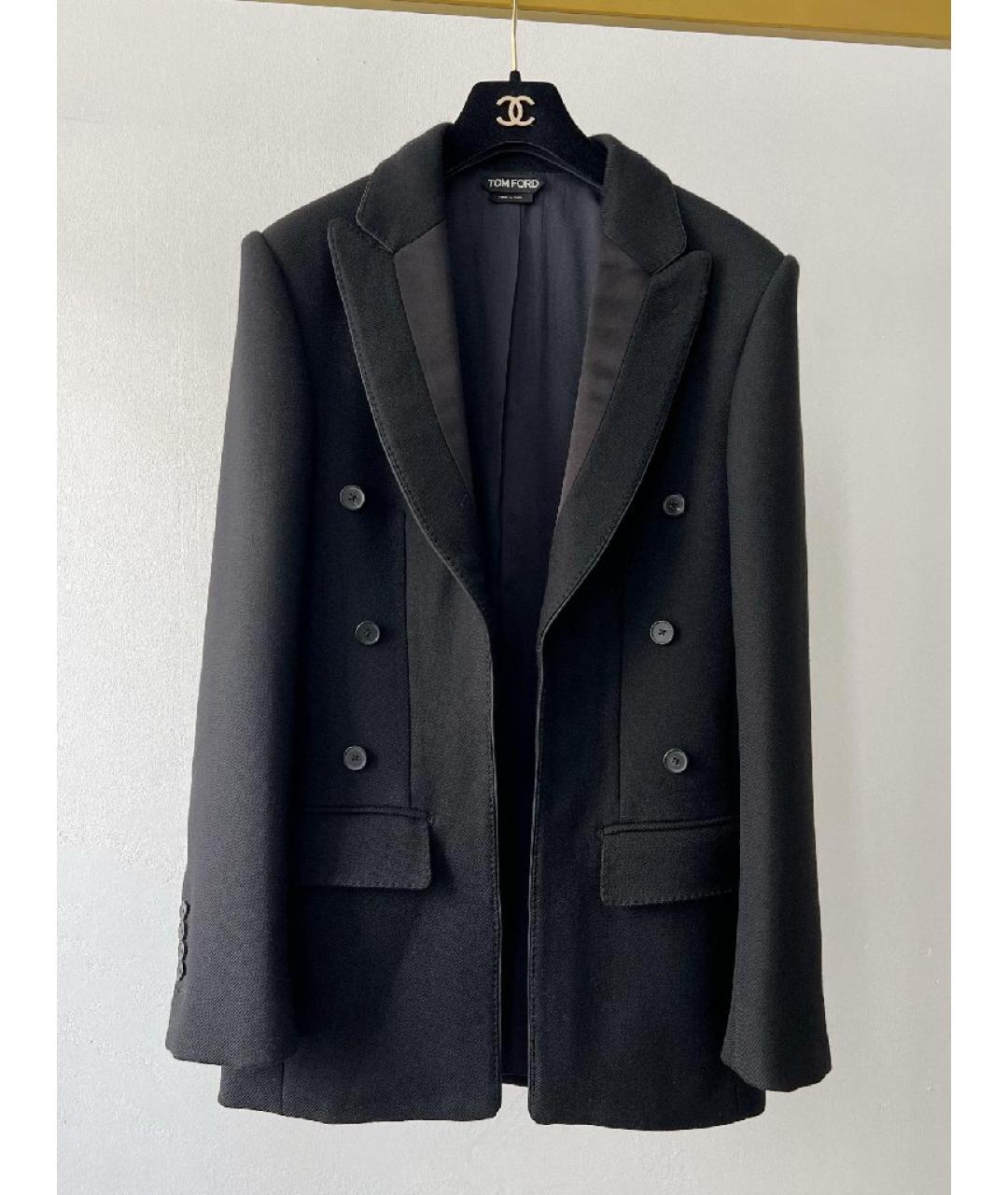 TOM FORD Черное полиэстеровое пальто, фото 10