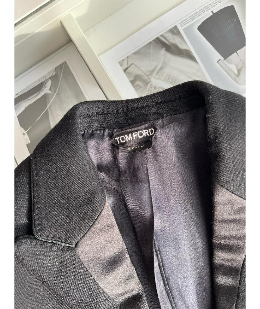 TOM FORD Черное полиэстеровое пальто, фото 6
