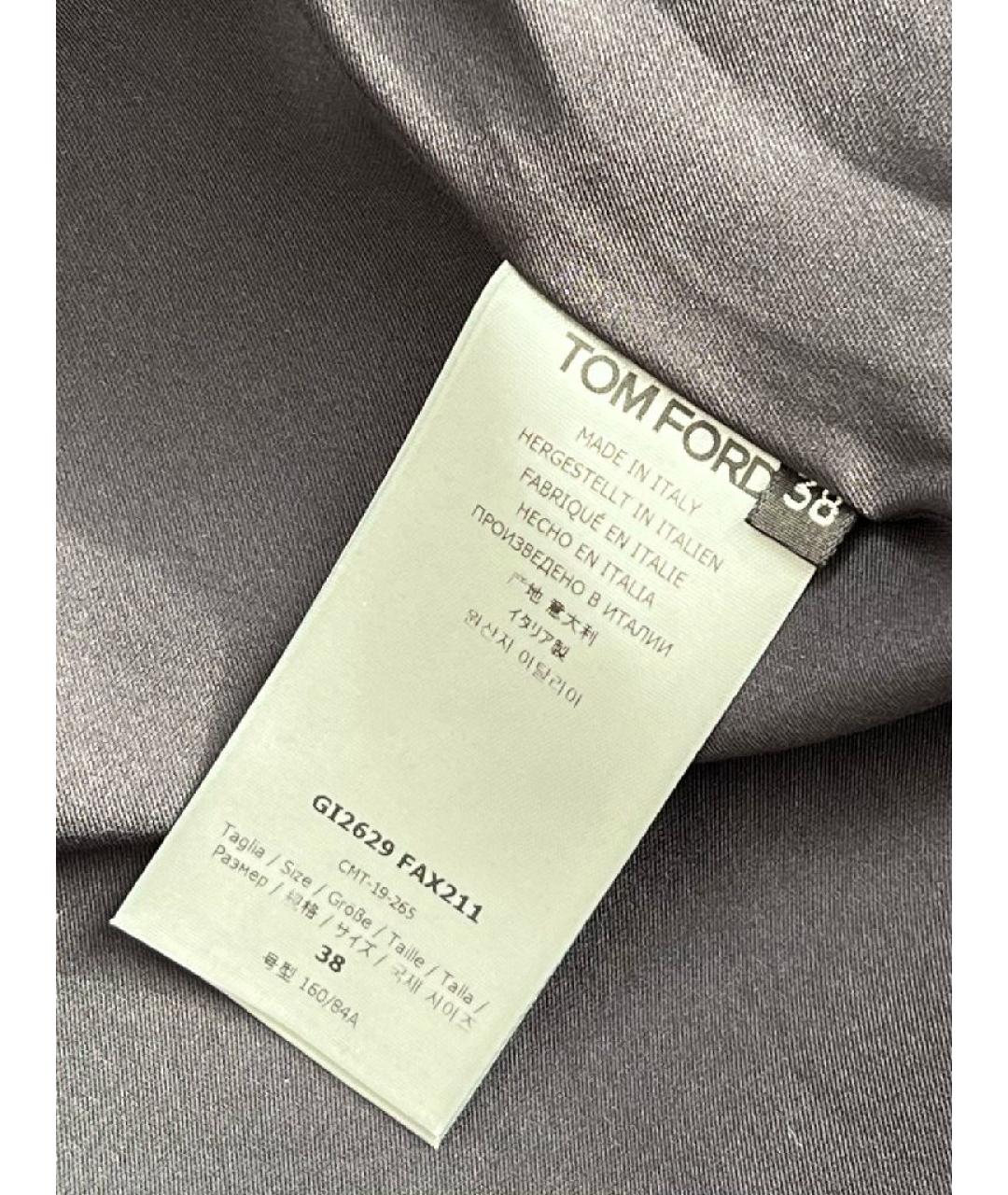 TOM FORD Черное полиэстеровое пальто, фото 5