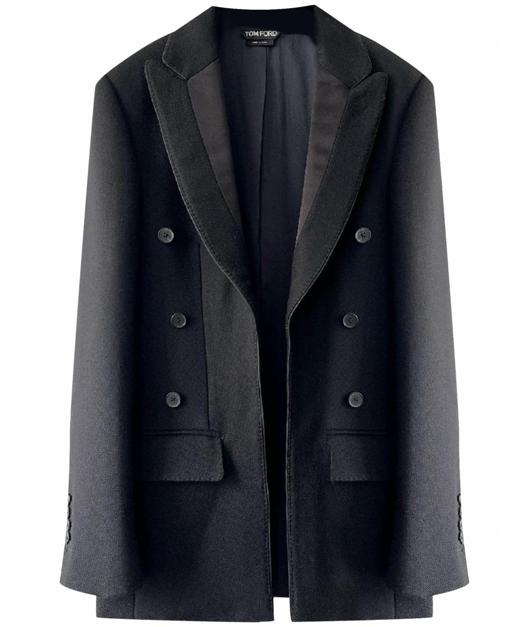 TOM FORD Черное полиэстеровое пальто, фото 1