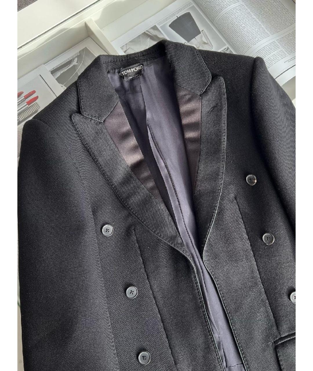 TOM FORD Черное полиэстеровое пальто, фото 3