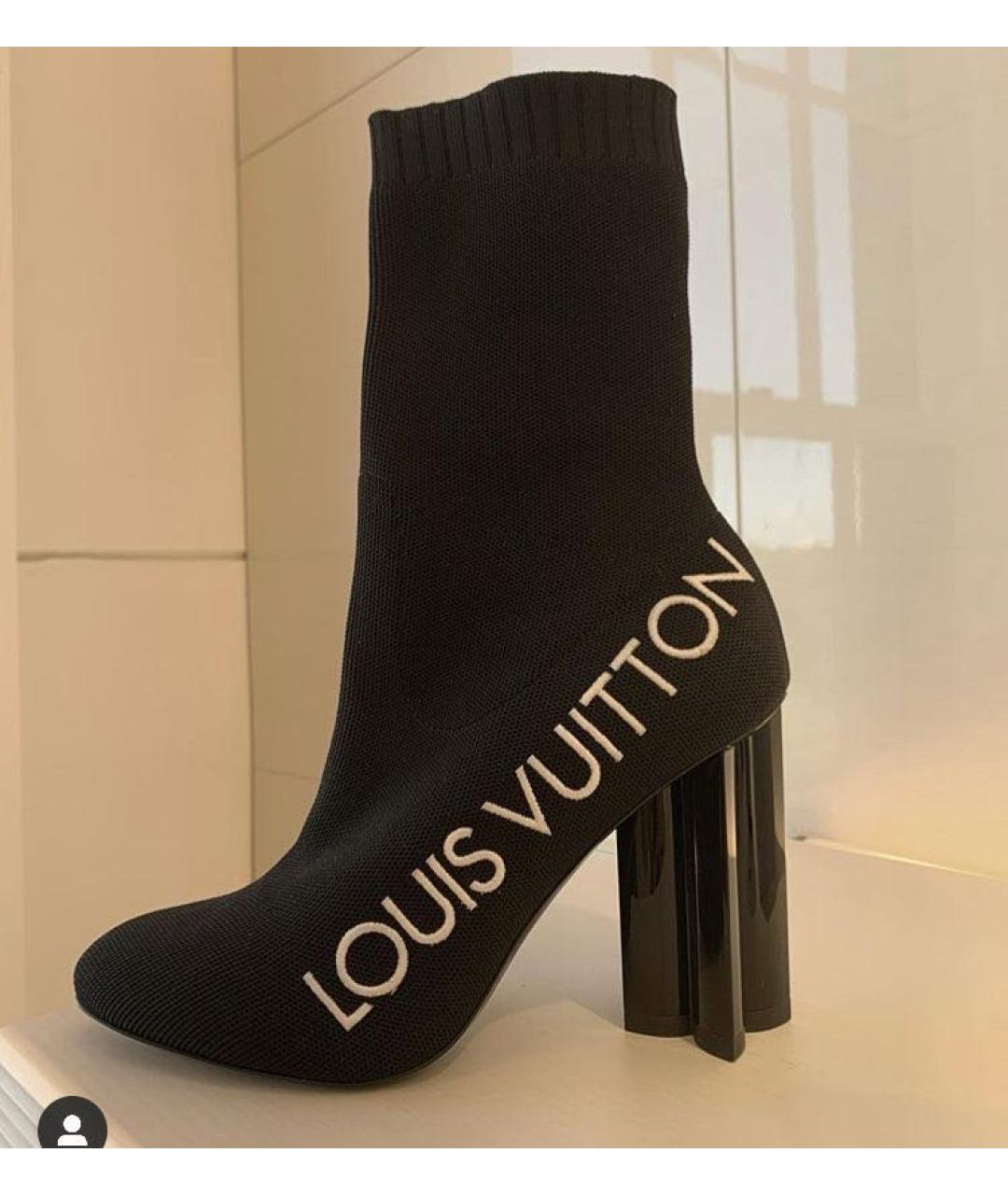 LOUIS VUITTON Черные текстильные полусапоги, фото 7