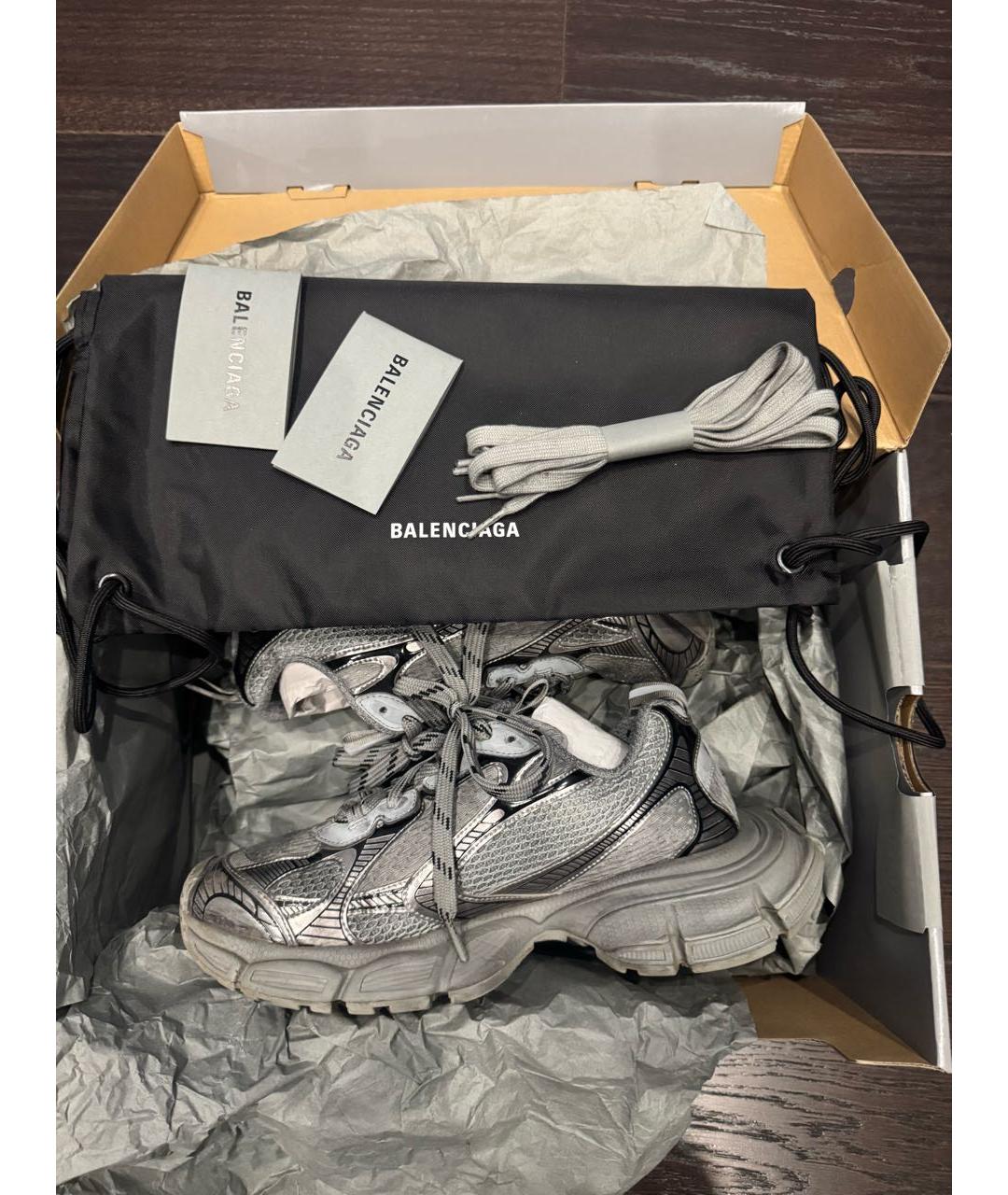 BALENCIAGA Антрацитовые низкие кроссовки / кеды, фото 4