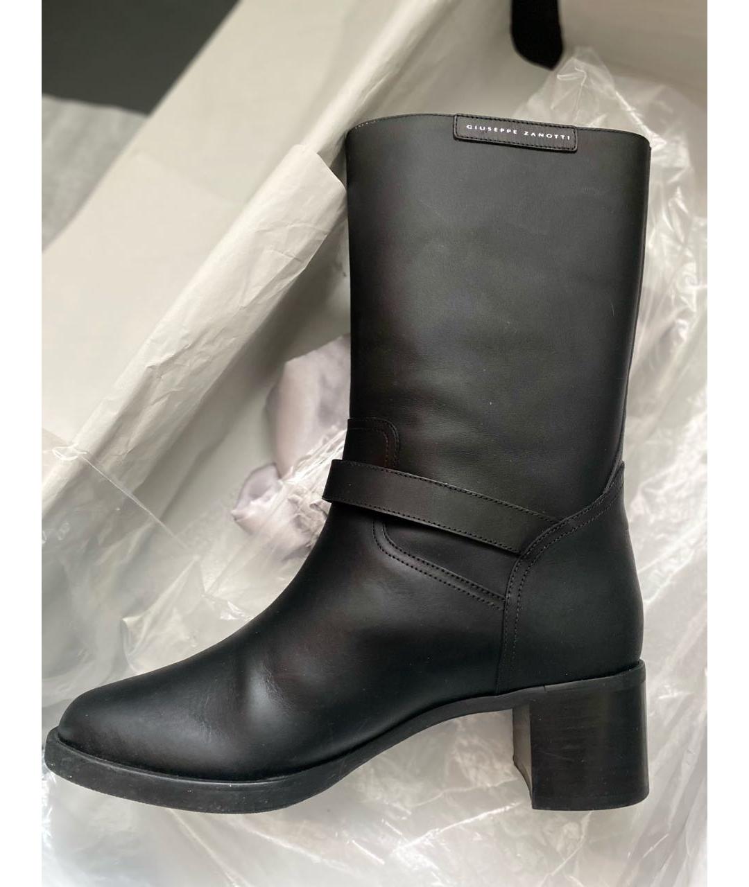 GIUSEPPE ZANOTTI DESIGN Черные кожаные ботинки, фото 5