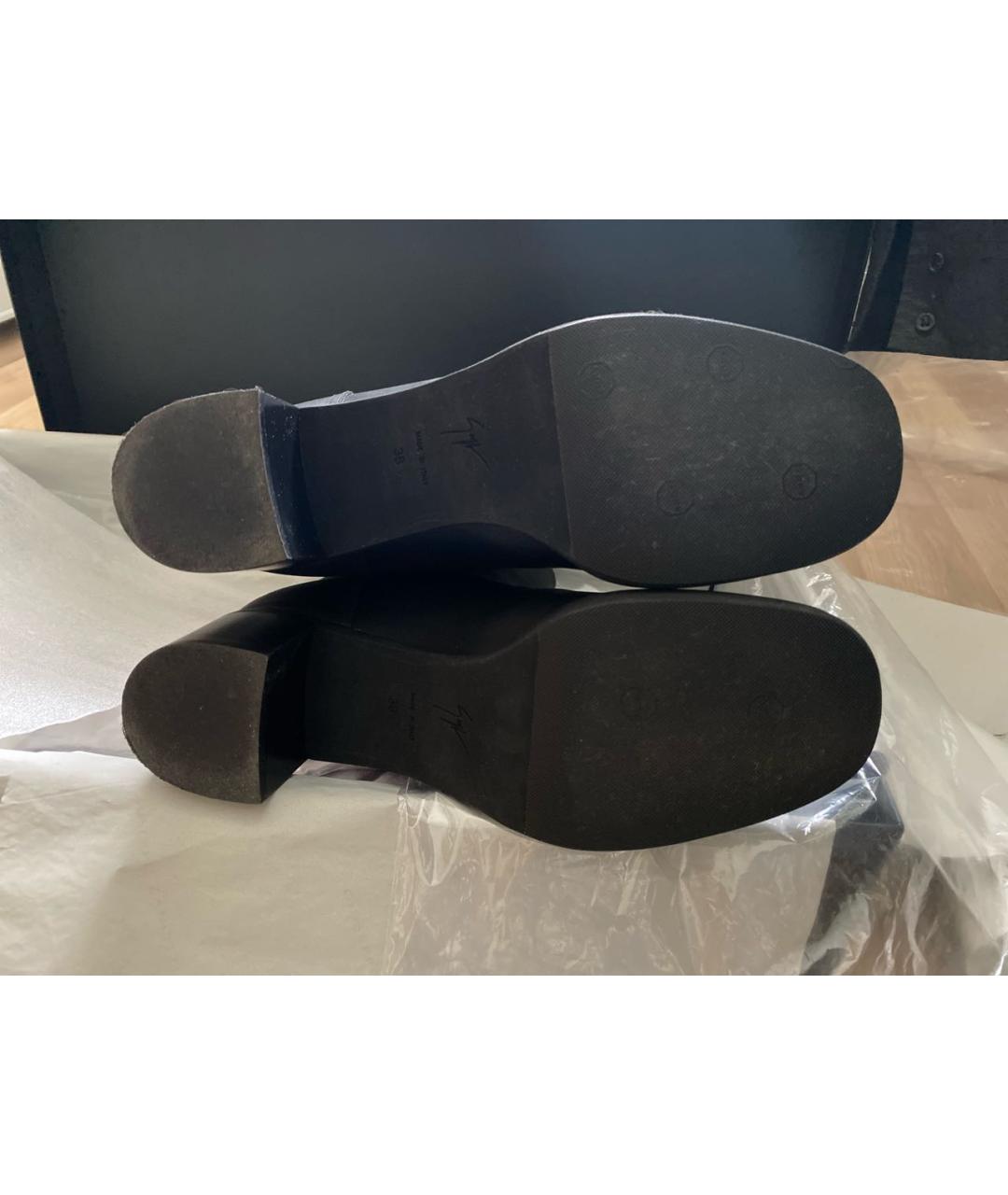 GIUSEPPE ZANOTTI DESIGN Черные кожаные ботинки, фото 6