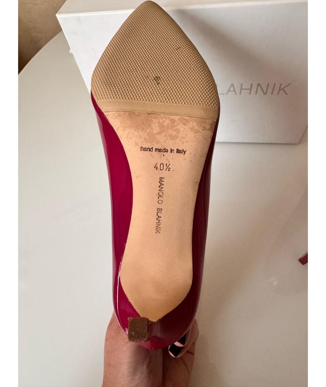 MANOLO BLAHNIK Фуксия туфли из лакированной кожи, фото 8