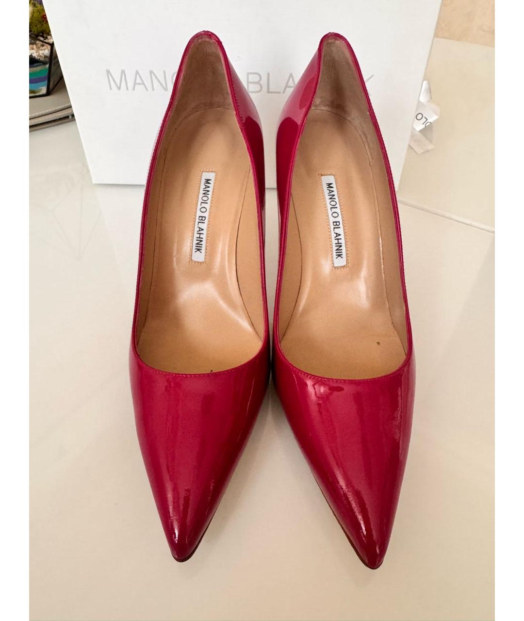 MANOLO BLAHNIK Фуксия туфли из лакированной кожи, фото 3
