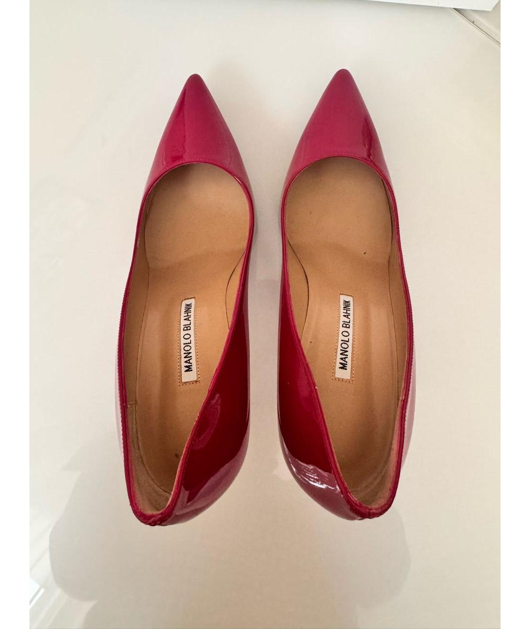 MANOLO BLAHNIK Фуксия туфли из лакированной кожи, фото 4