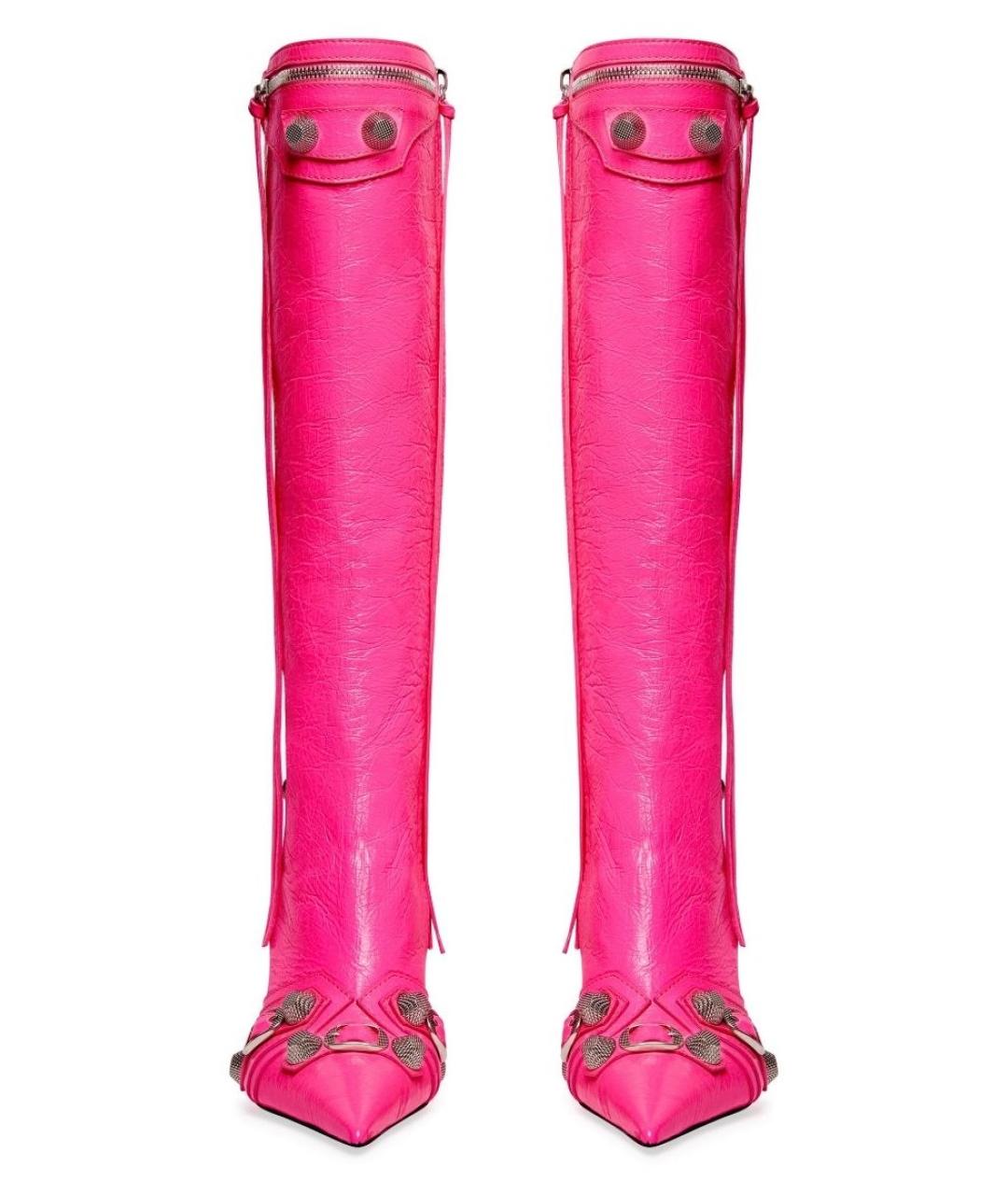 BALENCIAGA Розовые кожаные сапоги, фото 8